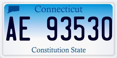 CT license plate AE93530