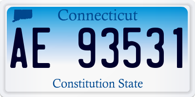 CT license plate AE93531