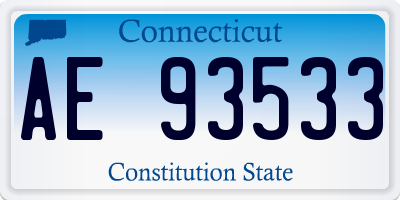 CT license plate AE93533