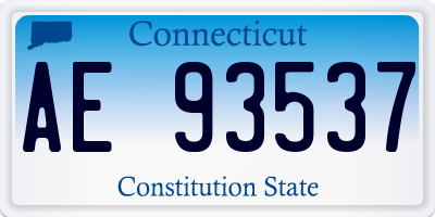 CT license plate AE93537