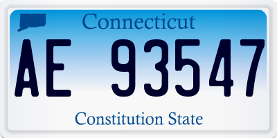 CT license plate AE93547