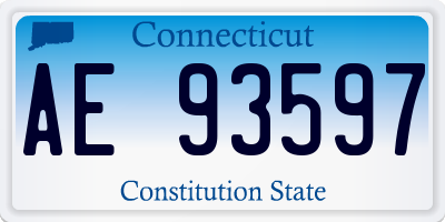 CT license plate AE93597
