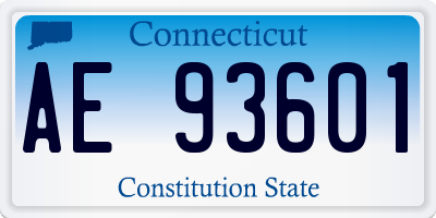 CT license plate AE93601