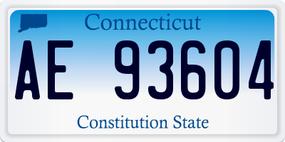 CT license plate AE93604