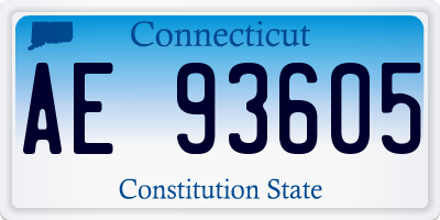 CT license plate AE93605