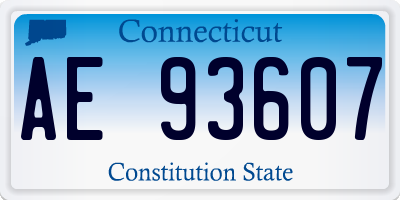CT license plate AE93607