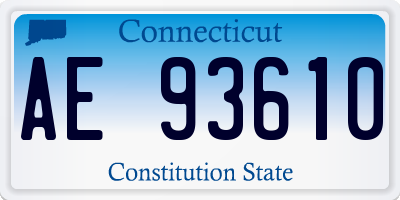 CT license plate AE93610