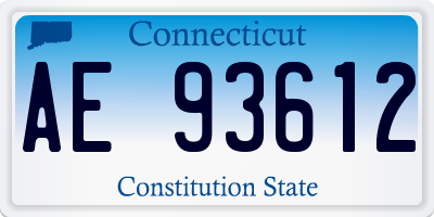 CT license plate AE93612