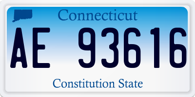 CT license plate AE93616