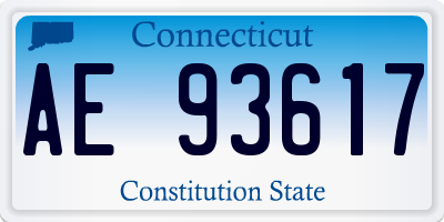 CT license plate AE93617