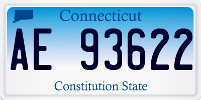 CT license plate AE93622