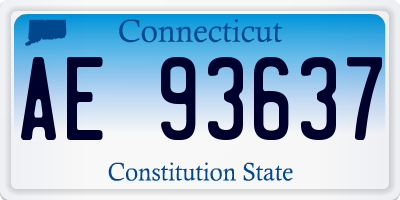 CT license plate AE93637