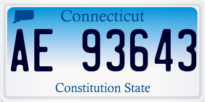 CT license plate AE93643