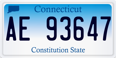 CT license plate AE93647