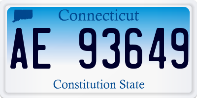 CT license plate AE93649