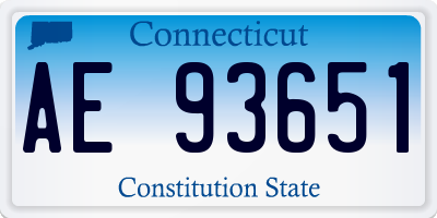 CT license plate AE93651