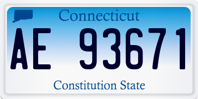 CT license plate AE93671