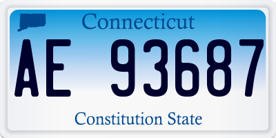 CT license plate AE93687