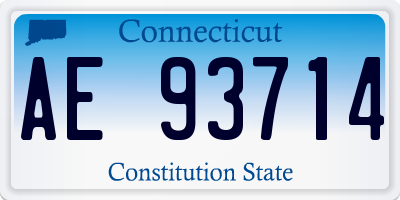 CT license plate AE93714