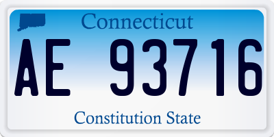CT license plate AE93716