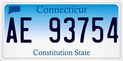 CT license plate AE93754