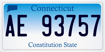 CT license plate AE93757