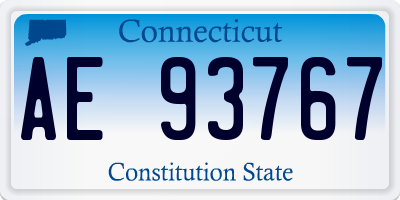CT license plate AE93767