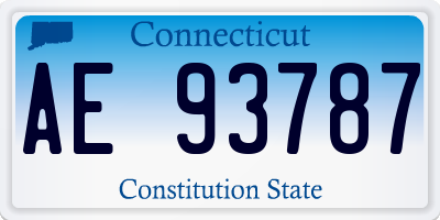CT license plate AE93787