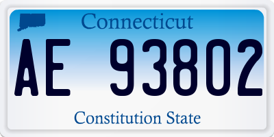 CT license plate AE93802