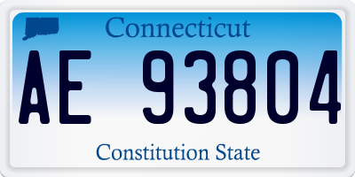 CT license plate AE93804