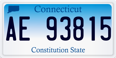 CT license plate AE93815