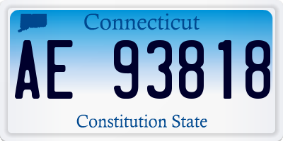 CT license plate AE93818