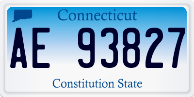 CT license plate AE93827