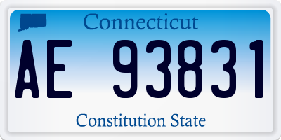 CT license plate AE93831