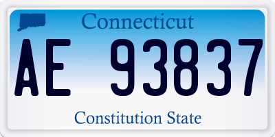 CT license plate AE93837