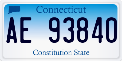 CT license plate AE93840