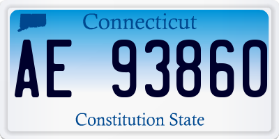CT license plate AE93860