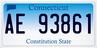 CT license plate AE93861