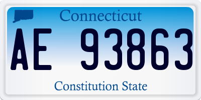 CT license plate AE93863