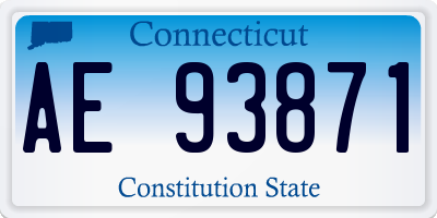 CT license plate AE93871