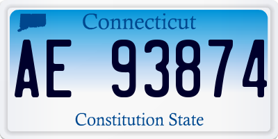 CT license plate AE93874