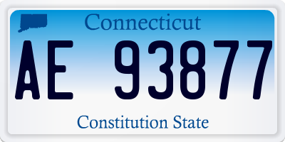 CT license plate AE93877