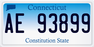 CT license plate AE93899