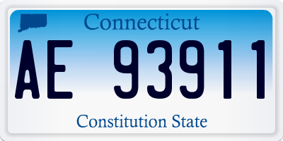 CT license plate AE93911
