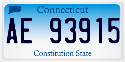 CT license plate AE93915