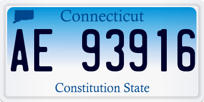 CT license plate AE93916
