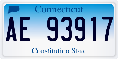 CT license plate AE93917