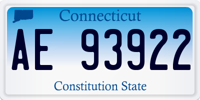 CT license plate AE93922