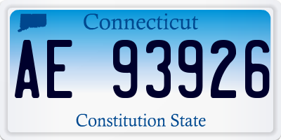 CT license plate AE93926