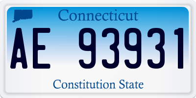 CT license plate AE93931